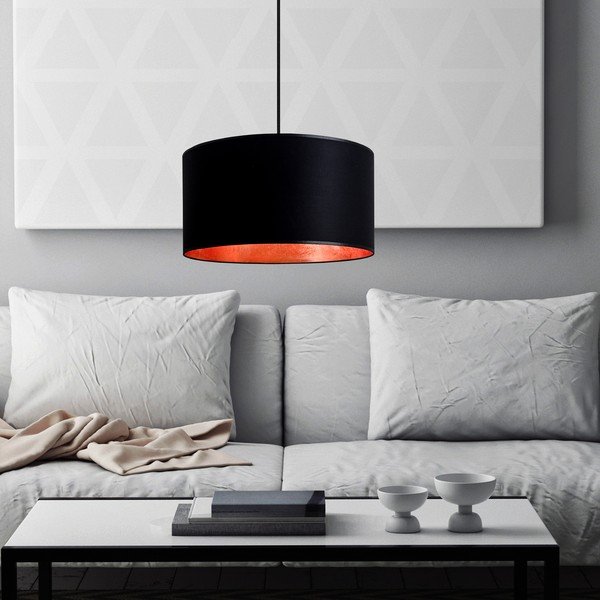 Juodas pakabinamas šviestuvas su vario spalvos vidumi Sotto Luce Mika, ⌀ 36 cm-image-2