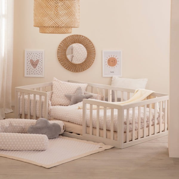 Šviesiai pilkos spalvos vaikiška lova su lovos grotelėmis 70x140 cm – Roba-image-3