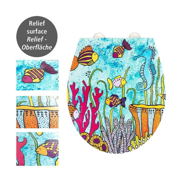 Tualeto sėdynė Easy-close funkcija 37 x 44,5 cm Rollin'Art Ocean Life – Wenko-image-2