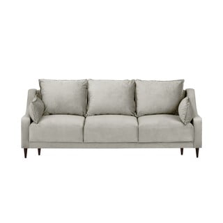 Smėlio spalvos aksominė sofa-lova su patalynės dėže Mazzini Sofas Freesia, 215 cm