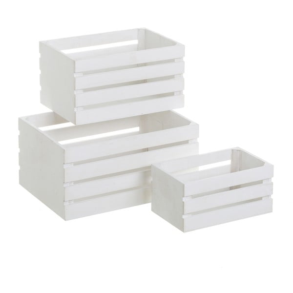 Baltos spalvos daiktadėžės 3 vnt. 31x23x15 cm – Casa Selección