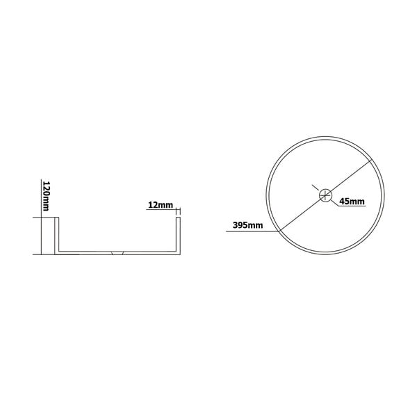 Iš stiklo apvalios formos praustuvas juodos spalvos ø 39,5 cm Maragua – Sapho-image-3