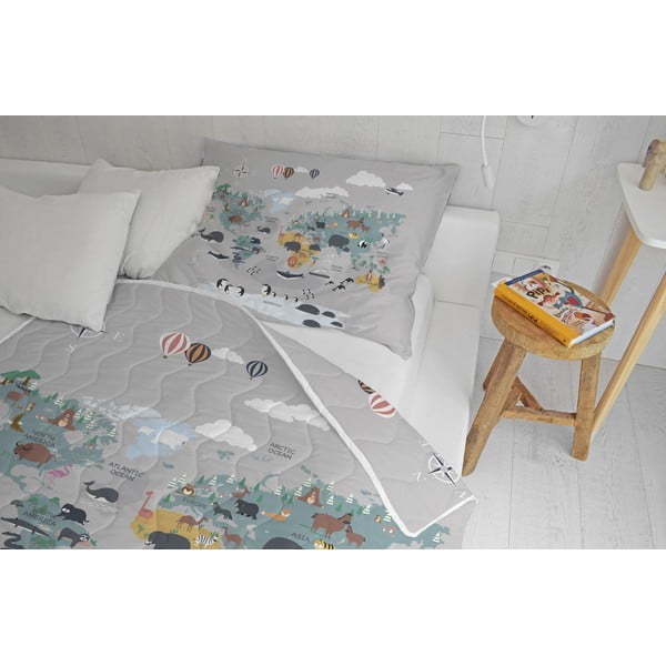 Iš satino medvilnės dygsniuota antklodė ir pagalvės užvalkalas komplekte 140x200 cm – Butter Kings-image-1