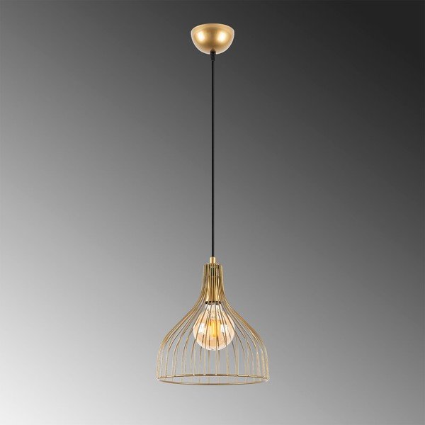 Auksinės spalvos kabantis šviestuvas ø 25 cm su metaliniu gaubtu Cafu – Opviq lights-image-1
