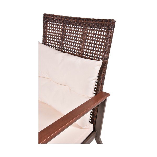 Medžio masyvo supama kėdė su stalu tamsiai rudos spalvos Sinaloa – Garden Pleasure-image-3