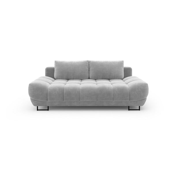 Šviesiai pilka trivietė sofa-lova su aksomo apmušalais Windsor & Co Sofas Cirrus