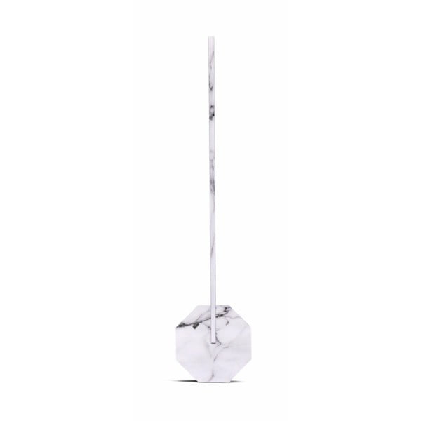 Baltos ir pilkos spalvos marmuro dekoro stalinė lempa Gingko Octagon