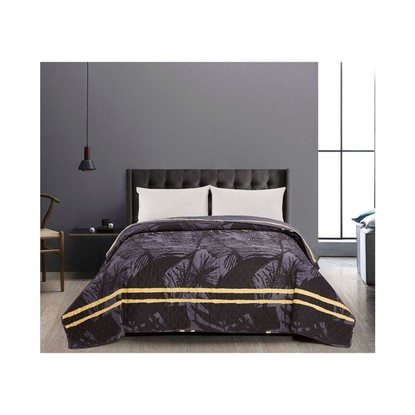 Pilkos ir juodos spalvų dvipusis mikropluošto užvalkalas DecoKing Turmeric, 260 x 280 cm-image-1
