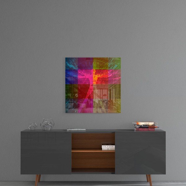 Paveikslas ant stiklo "Insigne Da Vinčio linijos", 100 x 100 cm-image-1