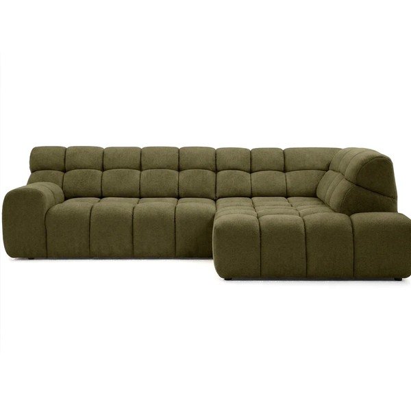 Žalios spalvos sulankstoma/ar elektrisko sēdekļa regulēšanu kampinė sofa (su dešiniuoju kampu/„L“ formos) Andre – Bobochic Paris