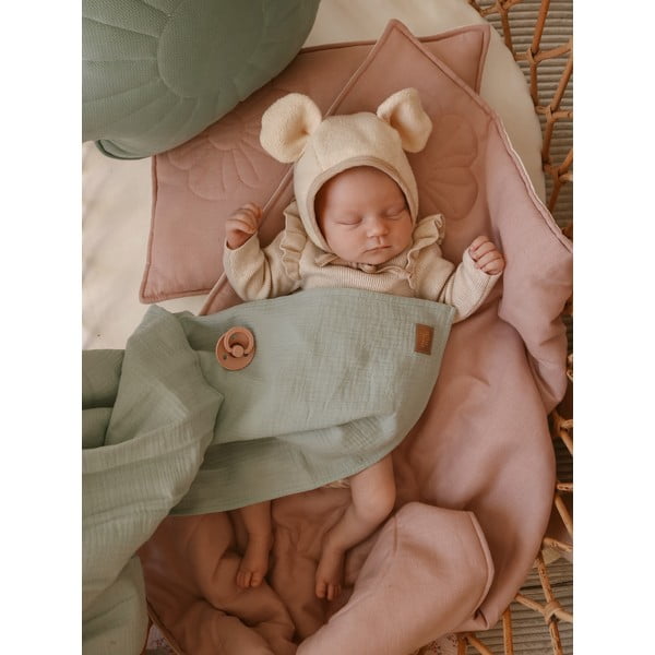 Žalia muslino antklodė kūdikiams 100x100 cm Mint - Moi Mili-image-2