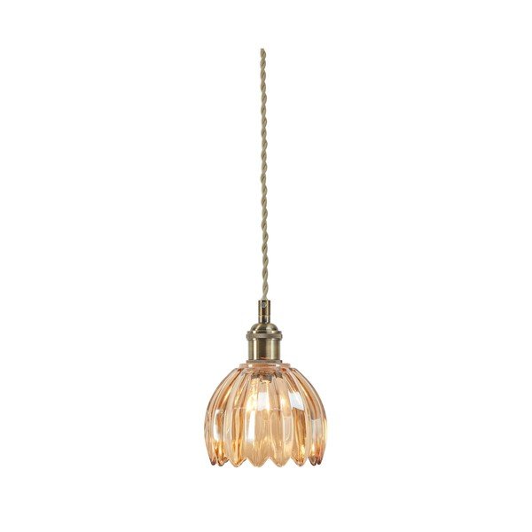 Gintarinės spalvos iš metalo kabantis šviestuvas ø 13 cm su stiklo gaubtu Gota – Markslöjd