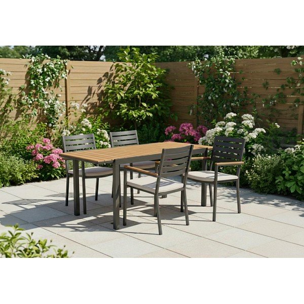 Antracito spalvos metalinė sodo kėdė Henna – Bizzotto-image-1