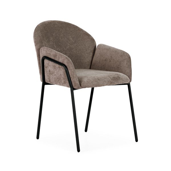 Persikų spalvos iš audinio valgomojo kėdžių komplektas 2 vnt. Aslin – MOME