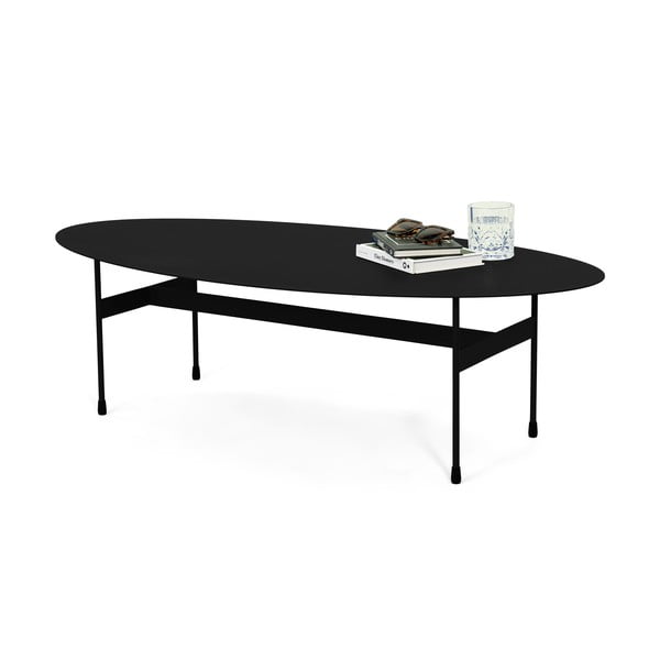 Juodos spalvos iš metalo kavos staliukas 39x120 cm Mira – Spinder Design-image-1
