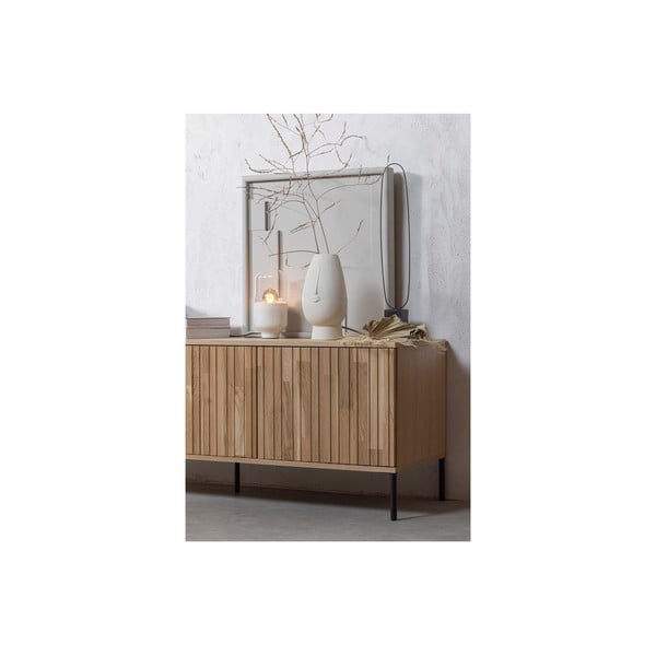 Natūralios spalvos TV spintelė iš ąžuolo 150x56x44 cm Gravure – WOOOD-image-4