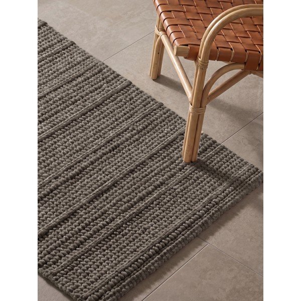 Rankų darbo tamsiai pilkos spalvos/tamsiai rudos spalvos iš vilnos kilimas 80x250 cm Camden Parker – Ted Baker-image-2
