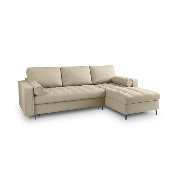 Smėlio spalvos sofa-lova Milo Casa Santo, kampas dešinėje-image-3