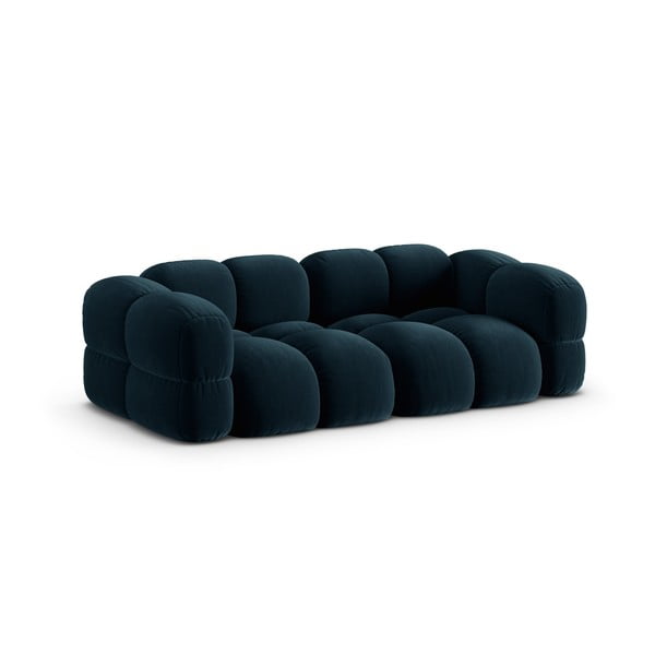 Tamsiai mėlynos spalvos iš velveto sofa 250 cm Loretto – Cosmopolitan Design-image-2