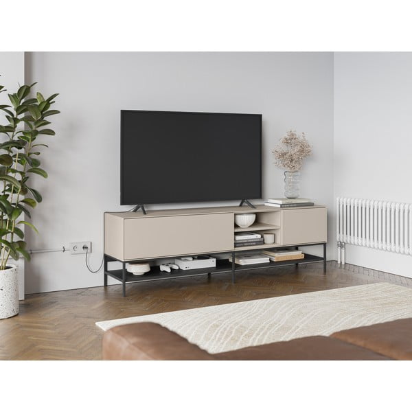 Kreminės spalvos TV spintelė 180x55x35 cm Amira – Marckeric-image-1