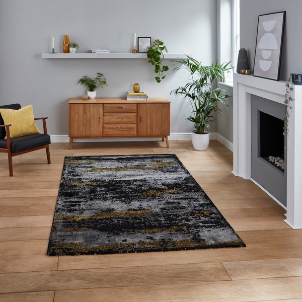 Juodas/auksinis kilimas 230x160 cm Craft - Think Rugs-image-2