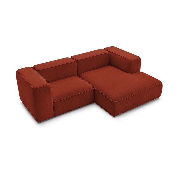 Iš boucle kampinė sofa raudonos plytų spalvos (su dešiniuoju kampu) Zephyr – Bobochic Paris-image-4