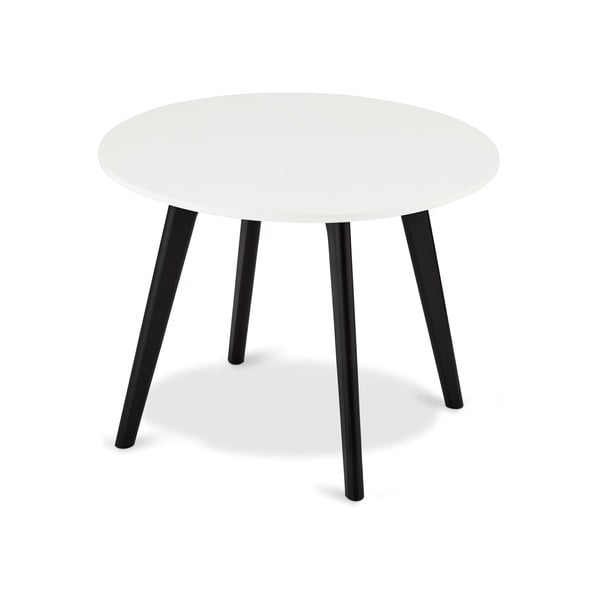 Juodai baltas kavos staliukas su ąžuolinėmis kojomis Furnhouse Life, Ø 60 cm
