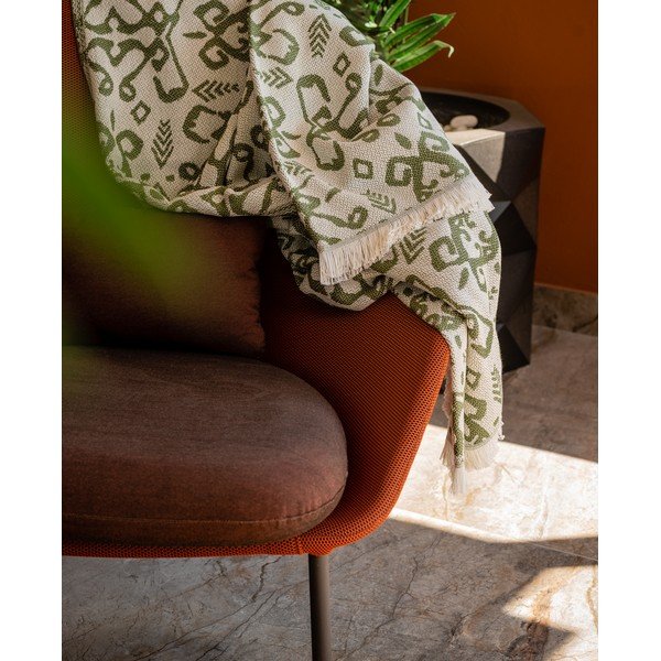 Tamsiai žalias medvilninis pledas Euromant Summer Linen, 140 x 180 cm-image-1