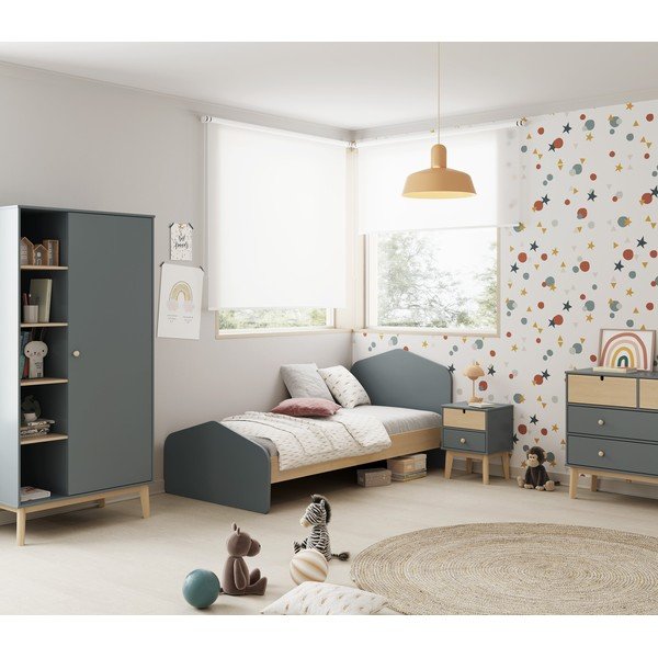 Pilkai žalios spalvos vaikiškas naktinis staliukas Estefania – Marckeric-image-1