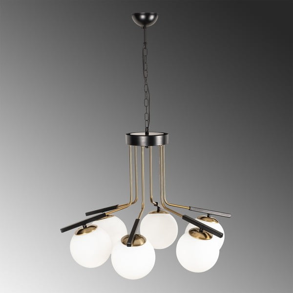 Juodos spalvos metalinis pakabinamas šviestuvas Opviq lights Amalia-image-1