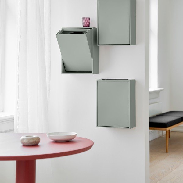Pilkai mėlynos spalvos iš perdirbto plastiko šiukšliadėžė rūšiavimui/sieninė Recycling Box – ReCollector-image-4