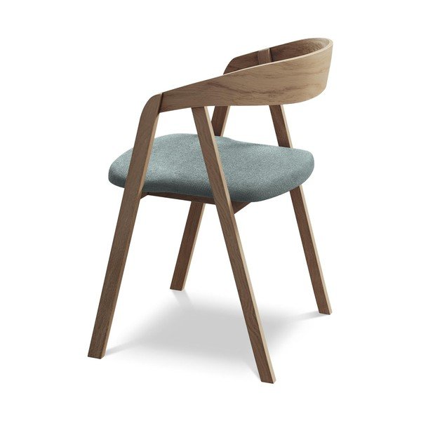 Mėlynos spalvos iš medienos masyvo valgomojo kėdė Erika – Makamii-image-3