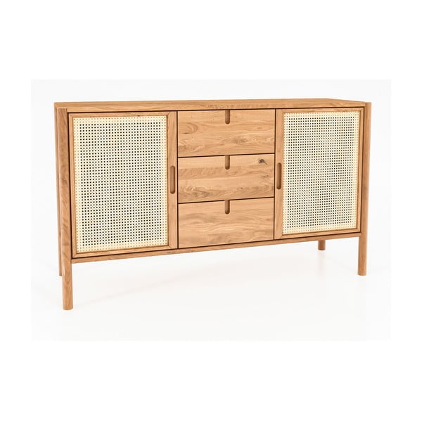 Žema ąžuolinė komoda 142x84 cm Pola - The Beds