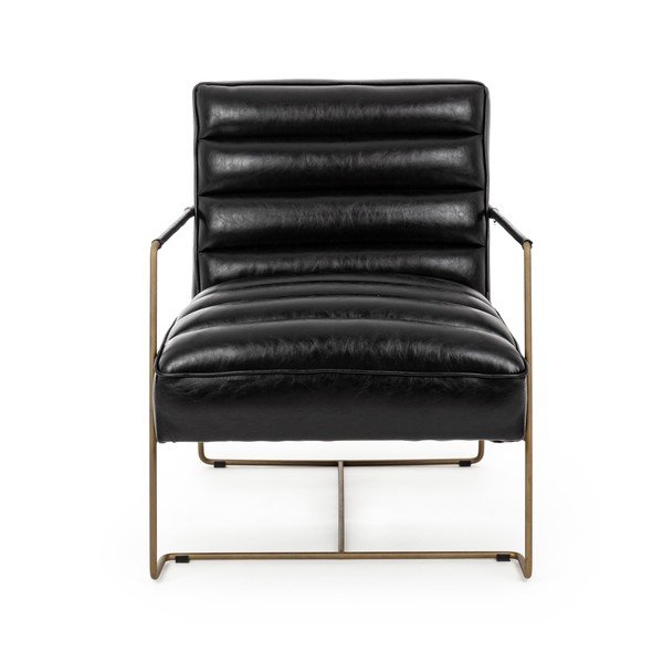 Juodos spalvos krėslas iš dirbtinės odos Brianna – Bizzotto-image-2