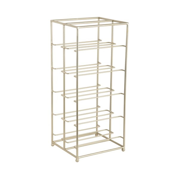 Auksinės spalvos iš metalo vyno lentyna butelių skaičius 10 25x57x22,5 cm Dual Floor – PT LIVING-image-2