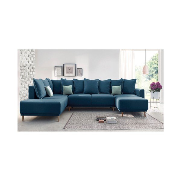 "Bobochic Paris Panoramique XXL Mola" tamsiai mėlynos spalvos sofa-lova, dešinysis kampas-image-4