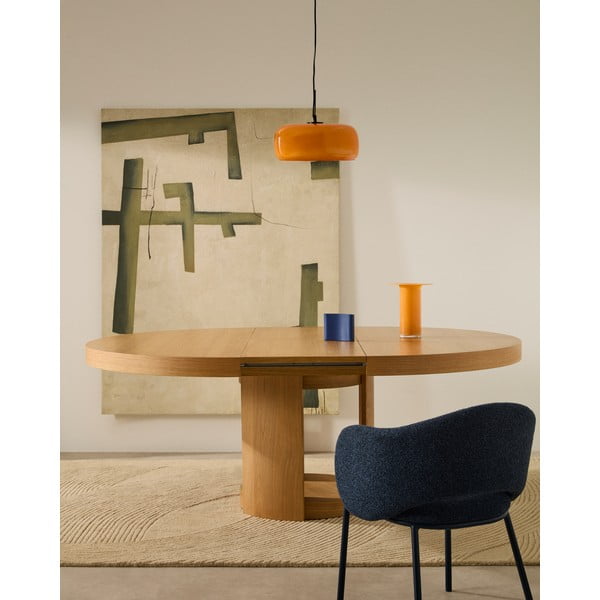 Apvalios formos prailginamas valgomojo stalas su papildomu stalviršiu iš ąžuolo ø 150 cm Artis – Kave Home-image-2