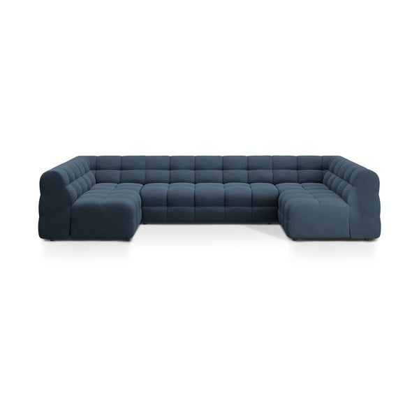 Tamsiai mėlynos spalvos kampinė sofa („U“ formos) Kendal – Micadoni 