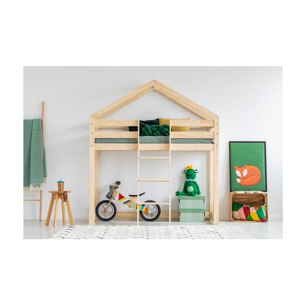 Dviaukštė lova iš pušies medienos Adeko Mila DMPA, 90 x 160 cm-image-1