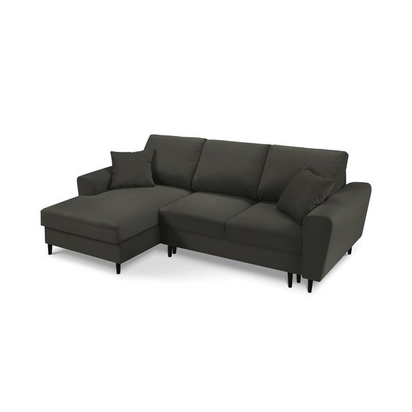 Juoda kampinė sofa-lova Kooko Home Jazz, kairysis kampas-image-3