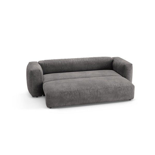 Pilkos spalvos sulankstoma sofa iš velveto 264 cm – Micadoni -image-4