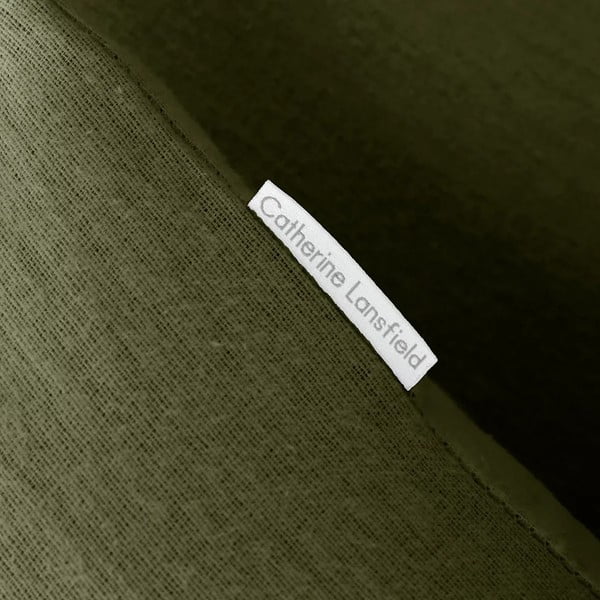 Khaki spalvos iš flanelės dvigulė/itin ilga patalynė 230x220 cm Brushed – Catherine Lansfield-image-2