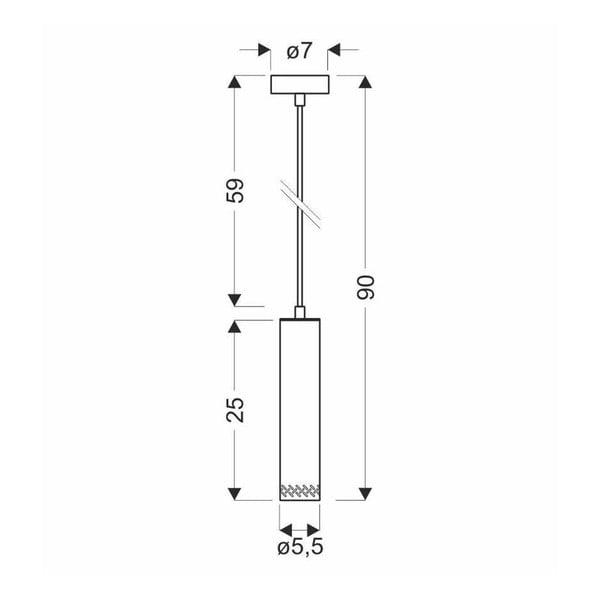 Kabantis šviestuvas juodos spalvos ø 7 cm su mediniu gaubtu Tubo – Candellux Lighting-image-2