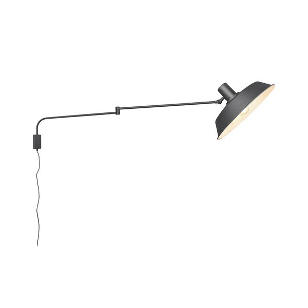 Matinės juodos spalvos sieninė lempa su sulankstoma konstrukcija su kištuku ø 35,5 cm Bolder – Trio-image-4