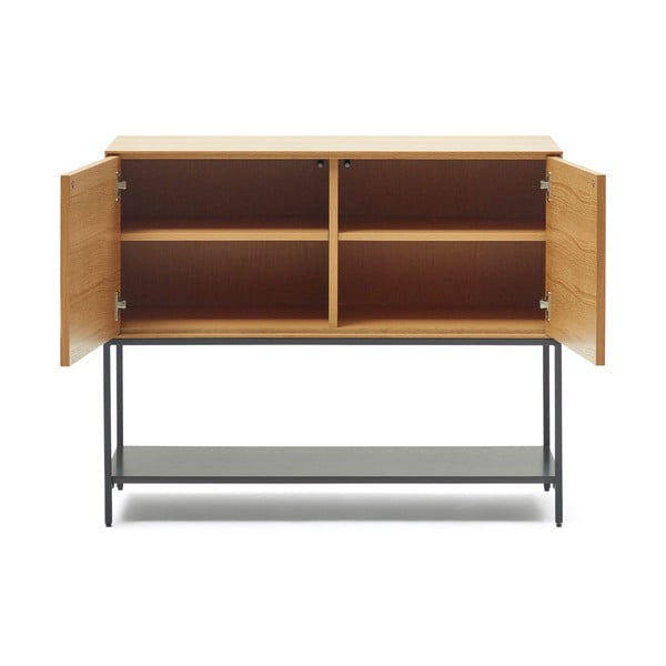 Žema šoninė spintelė natūralios spalvos iš ąžuolo 97,5x80 cm Vedrana – Kave Home-image-2