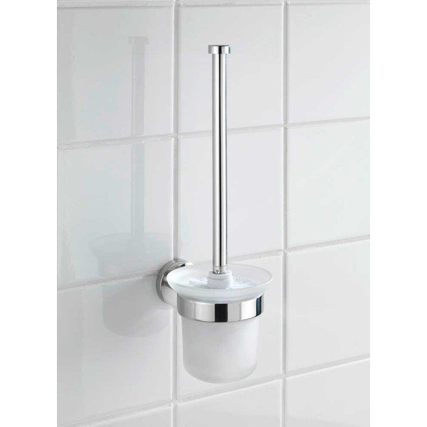 Sieninis iš stiklo tualeto šepetys blizgios sidabrinės spalvos Bosio – Wenko-image-1