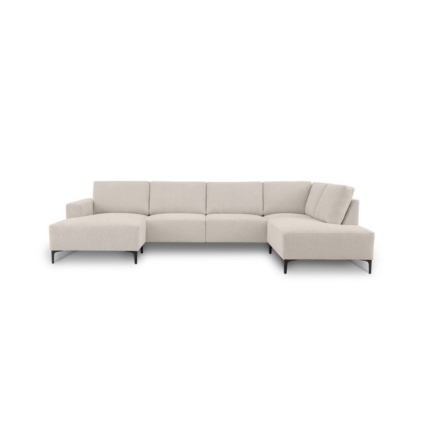 Smėlio spalvos kampinė sofa iš šenilinio audinio (su dešiniuoju kampu/„U“ formos) Fabian – Scandic
