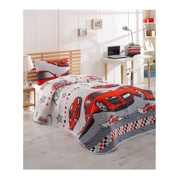Vaikiška medvilninė lovatiesė su pagalvėlės užvalkalu Eponj Home Crazy Red, 160 x 220 cm