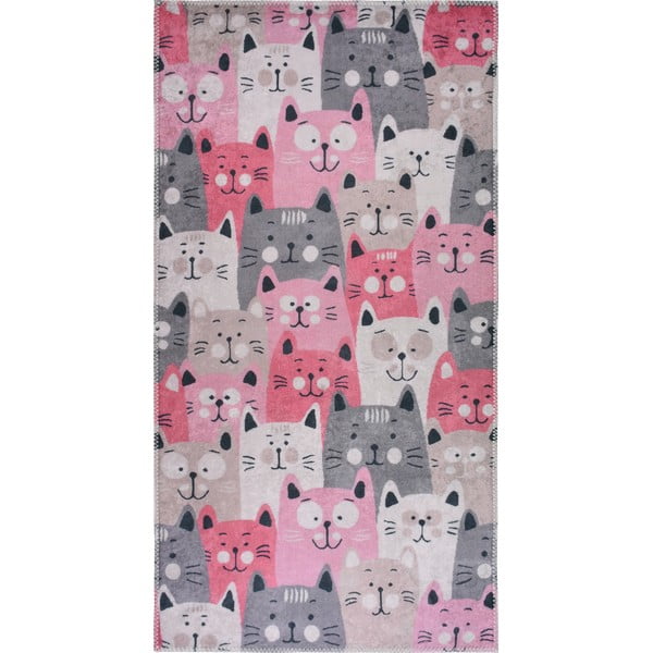 Vaikiškas kilimas rožinės spalvos 160x230 cm Silly Cats – Vitaus