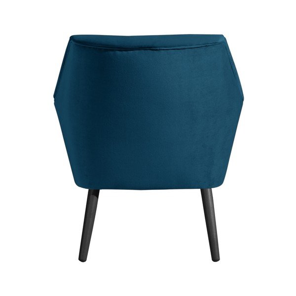 Mėlynas aksomo fotelis su juodomis kojomis Max Winzer Alegro-image-4
